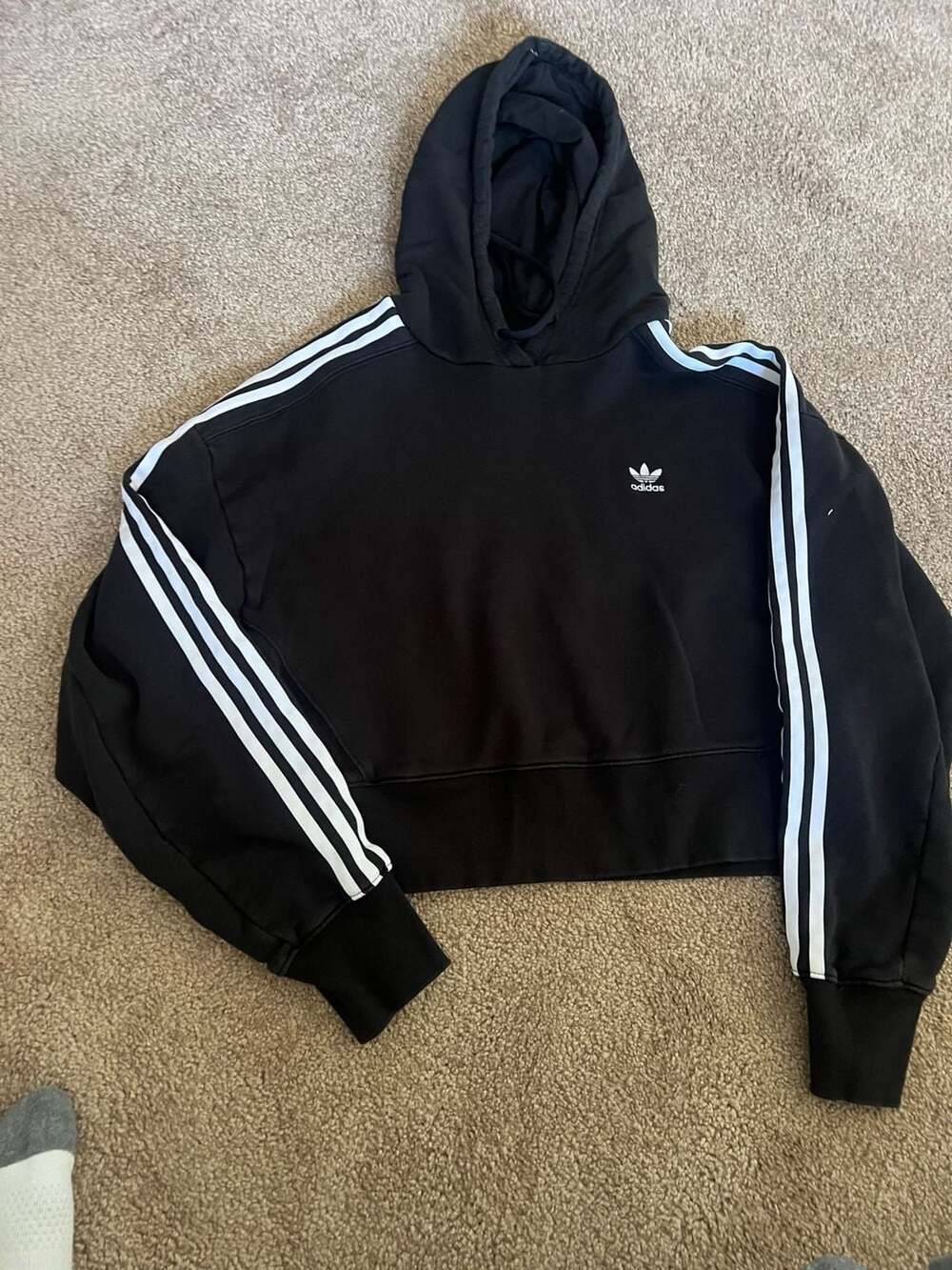 Adidas Originals Adicolor Classics Crop Hoodie Black Women's Size S